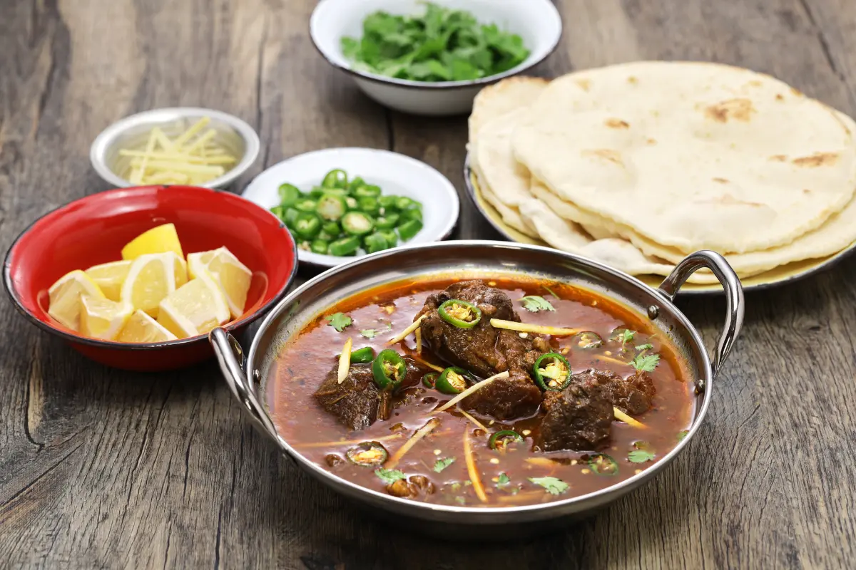 Classic Braised Beef Shank with herbs and vegetables.