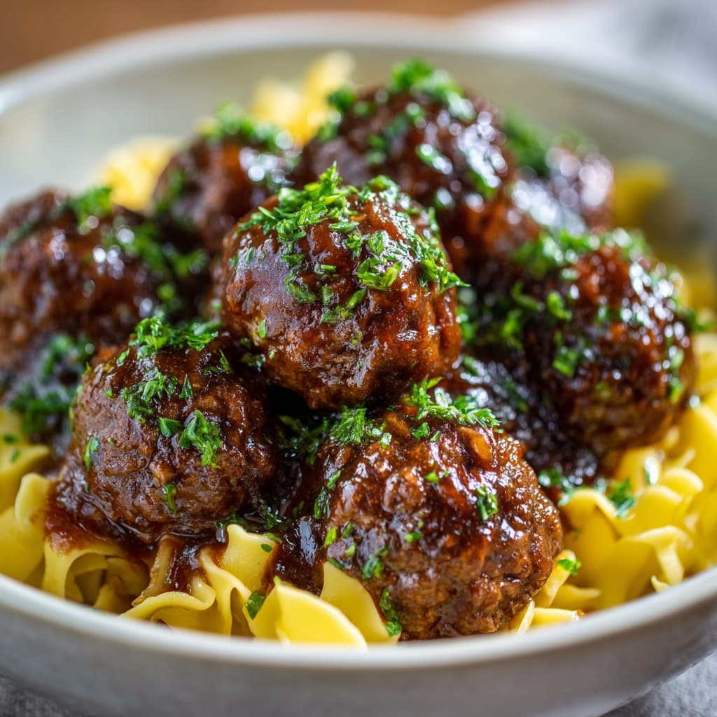 Slow Cooker Salisbury Steak Meatballs