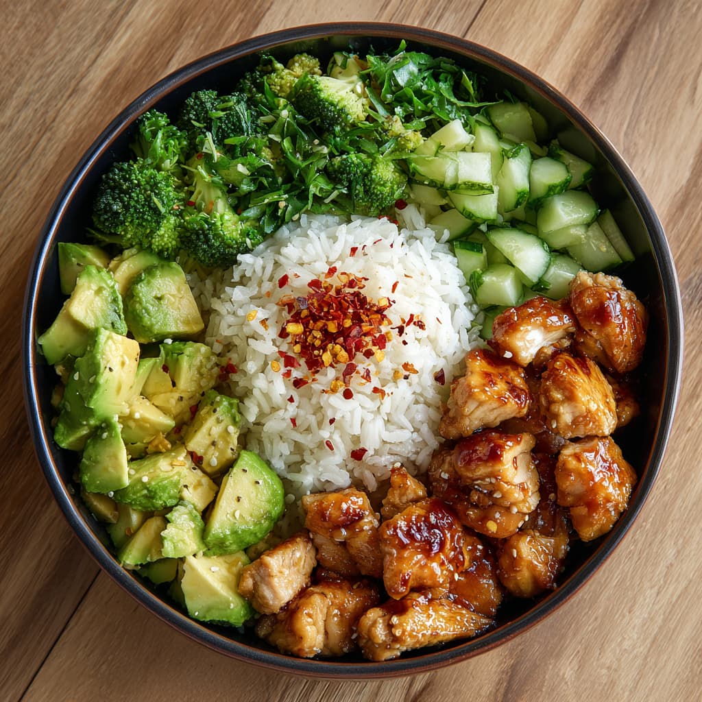Chicken Rice Bowl with Broccoli & Cucumber