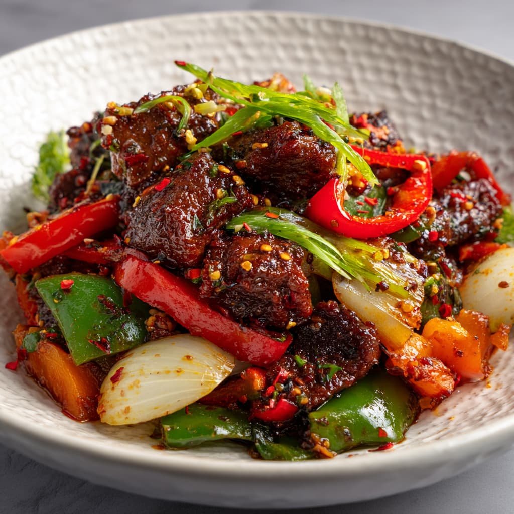 Pepper Steak with Bell Peppers and Onion