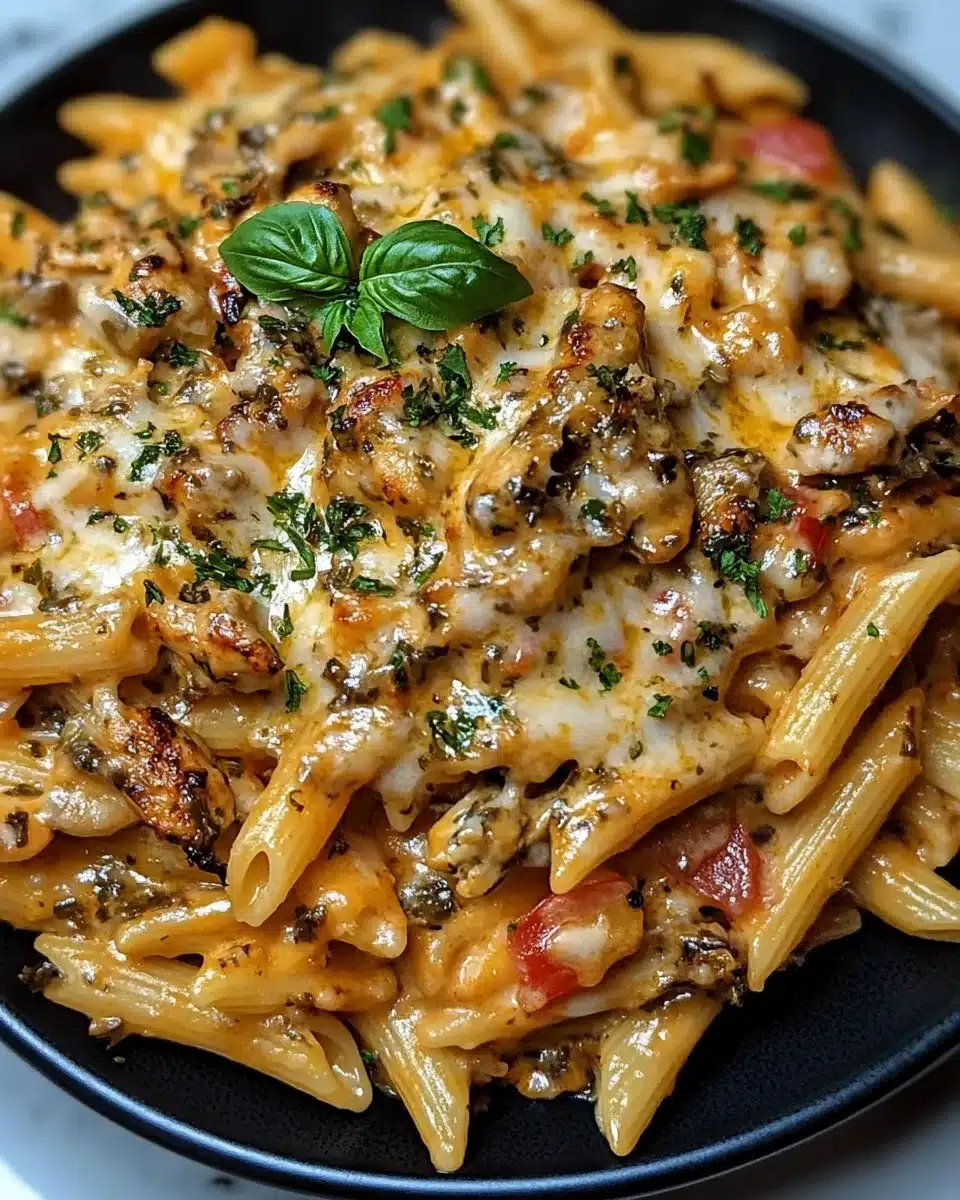 The Perfect Garlic Parmesan Chicken Penne with Buttery Herb Cream