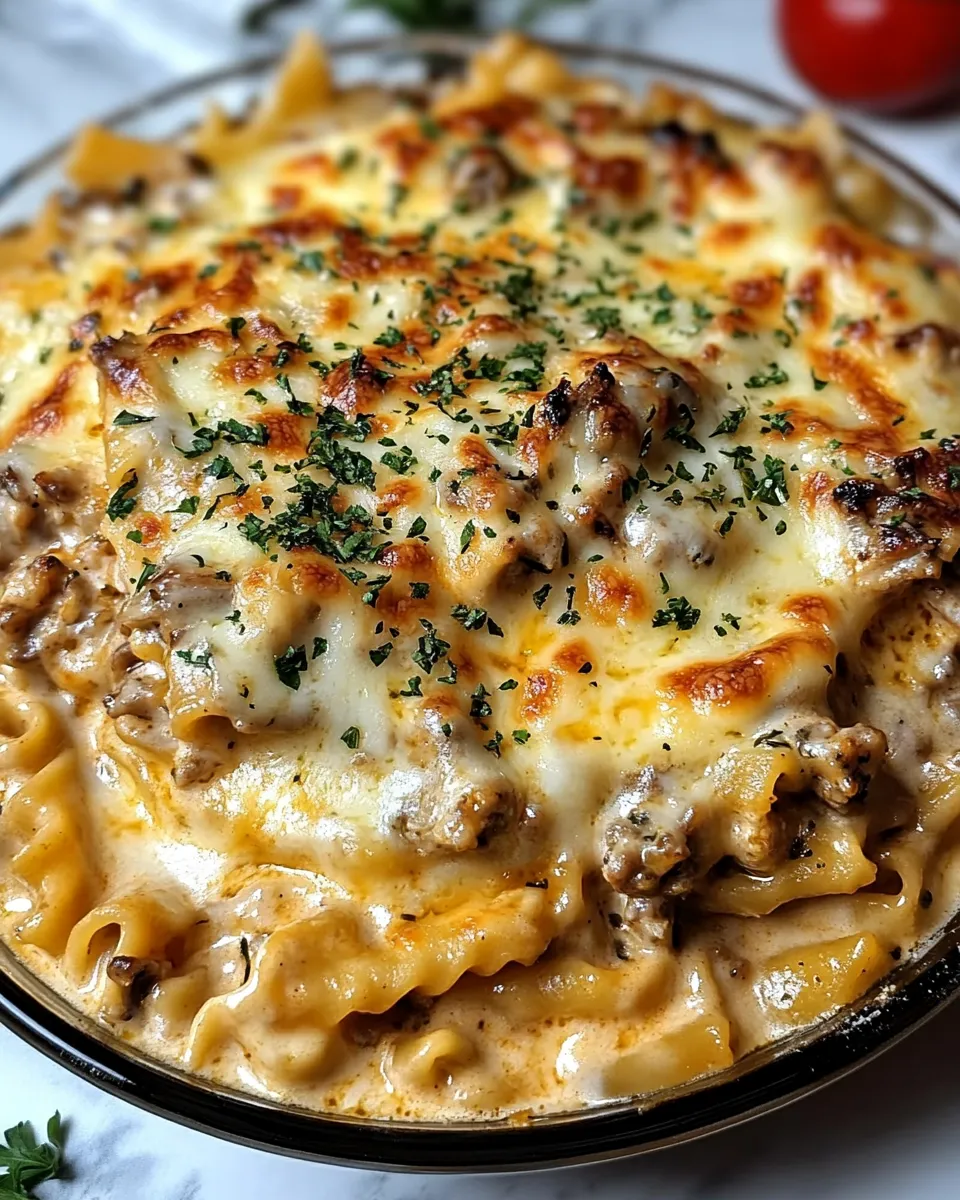 The Best Creamy Skillet Chicken Lasagna with Garlic Sauce Recipe