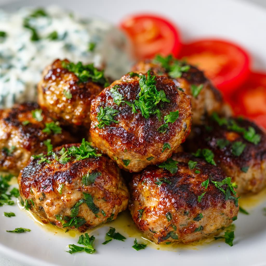 Greek Turkey Meatballs with Tzatziki