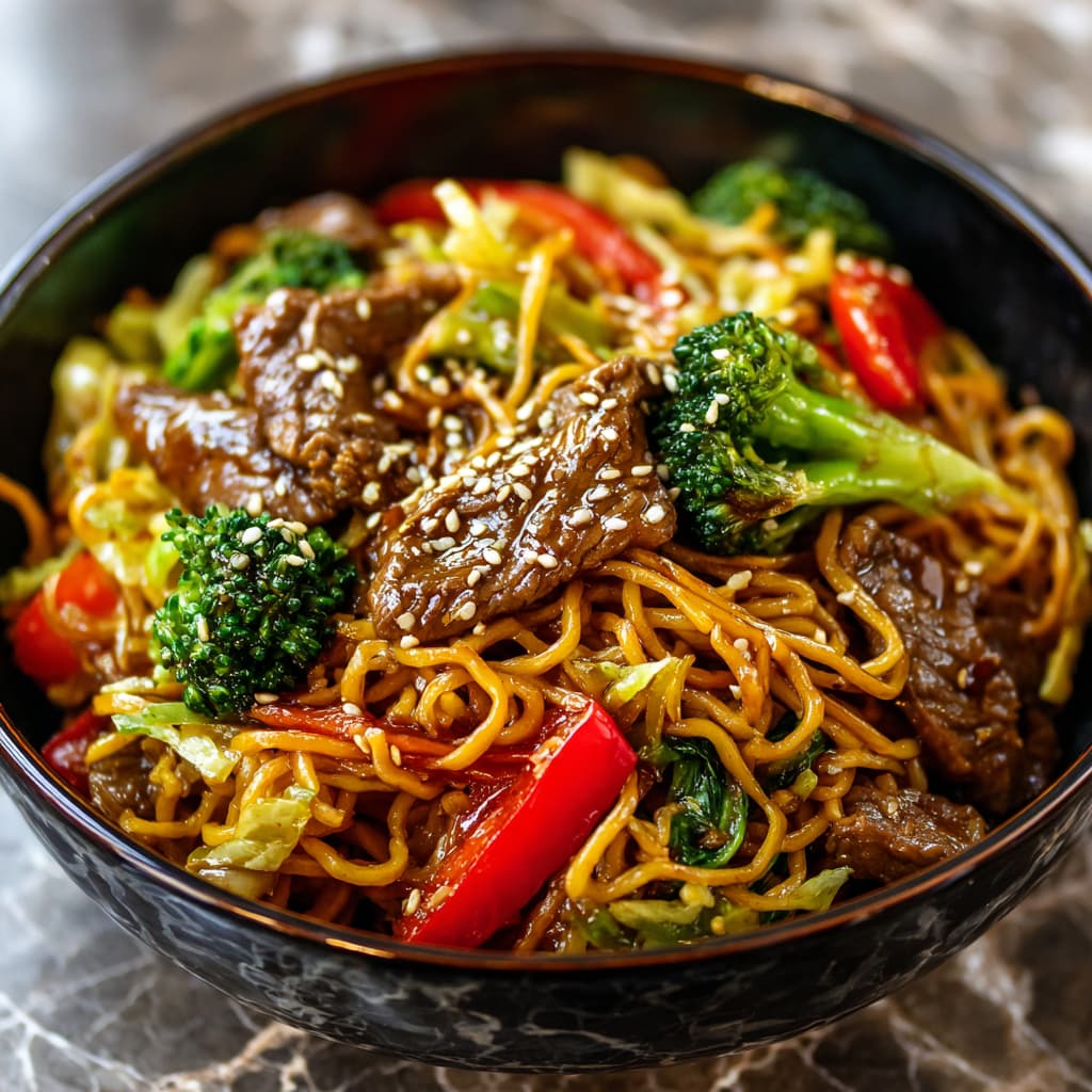 Homemade Beef and Broccoli Lo Mein