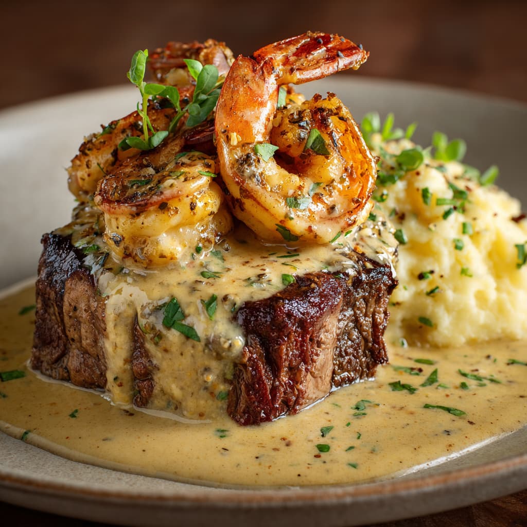 Creamy Cajun Shrimp Steak