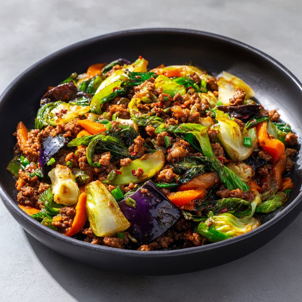 Healthy Ground Beef Cabbage Stir-Fry