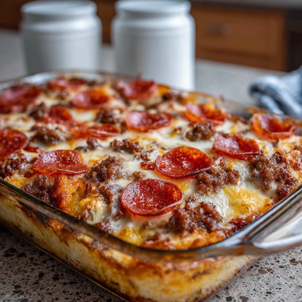 Meat Lovers Pizza Casserole