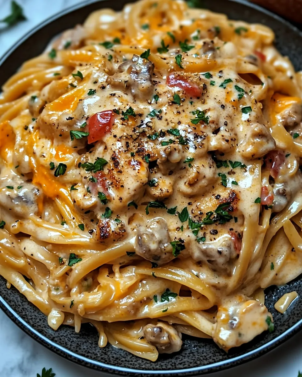 Easy Cowboy Garlic Chicken Linguine with Paprika & Parmesan Sauce