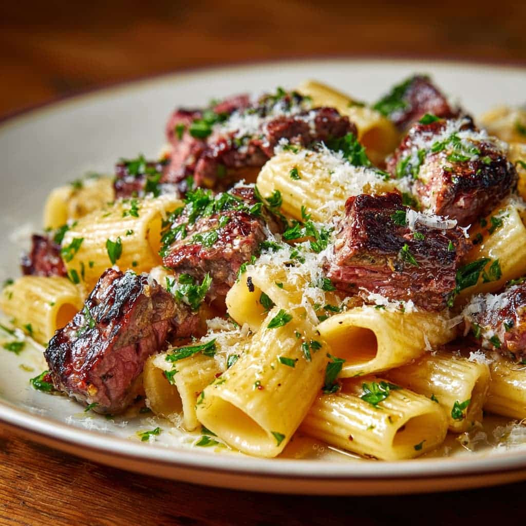 Garlic Butter Steak Tips with Cheesy Rigatoni: A Decadent Dinner Worth Savoring