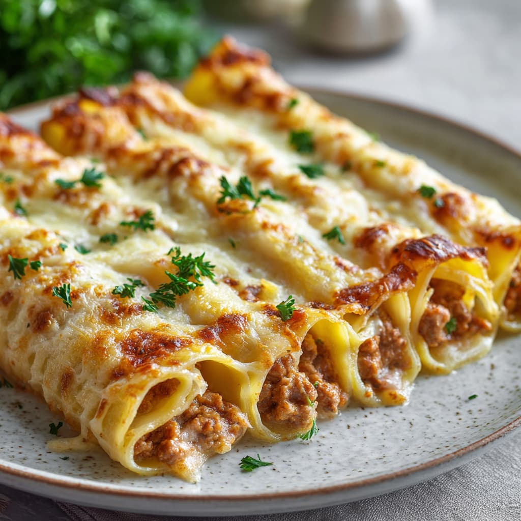 Beef and Spinach Stuffed Cannelloni: A Comforting Italian Classic