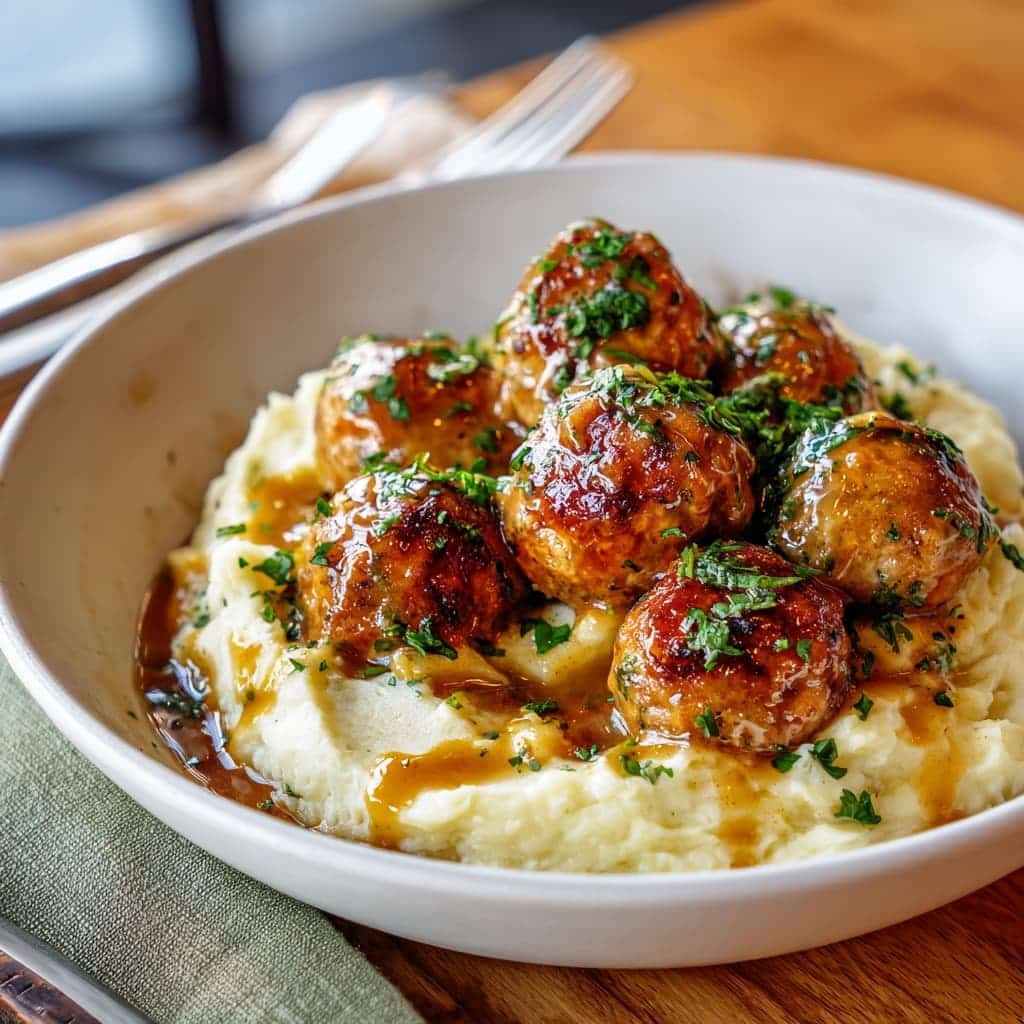 Salisbury Meatballs and Mashed Potatoes: A Cozy, Classic Comfort Food Dinner