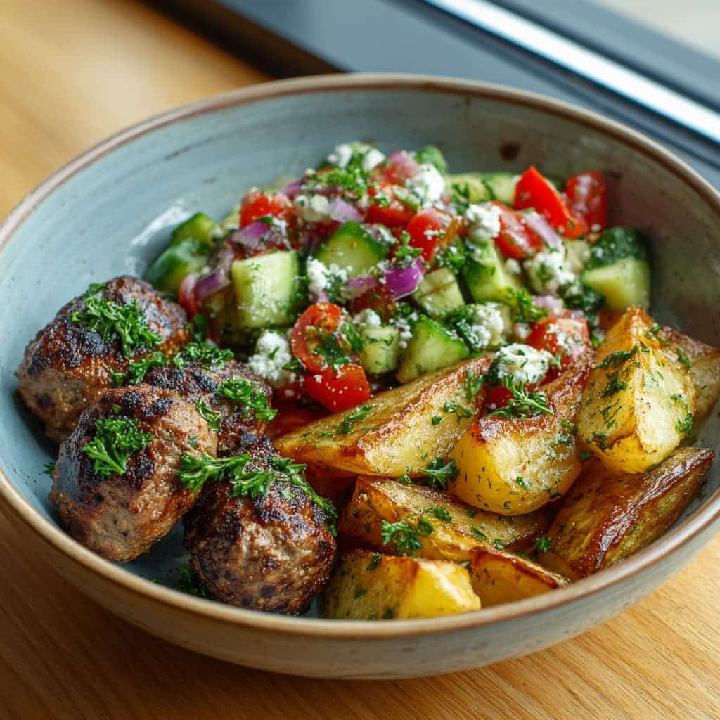 Greek Lamb Meatball Bowls: A Flavor-Packed Mediterranean Feast in One Dish