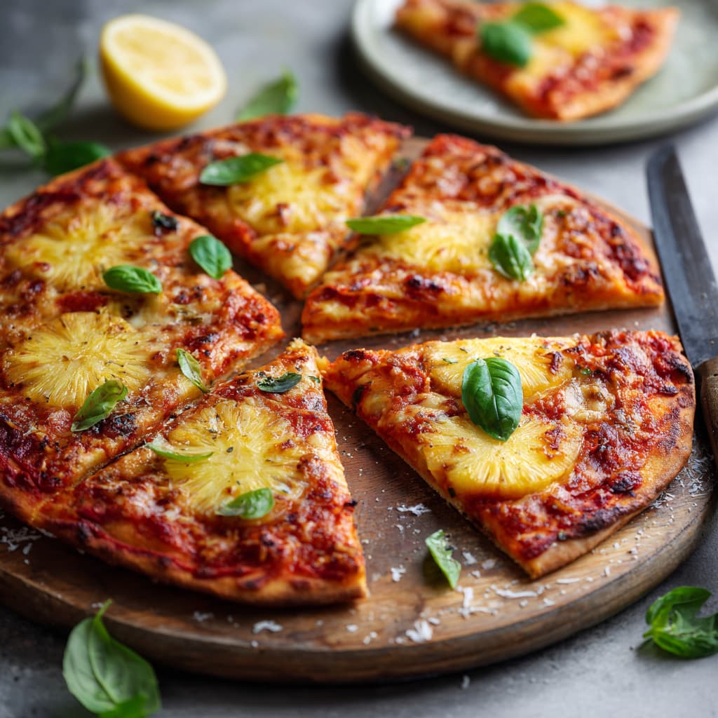 Sweet & Savory Hawaiian Pizza Recipe with Pineapple and Ham