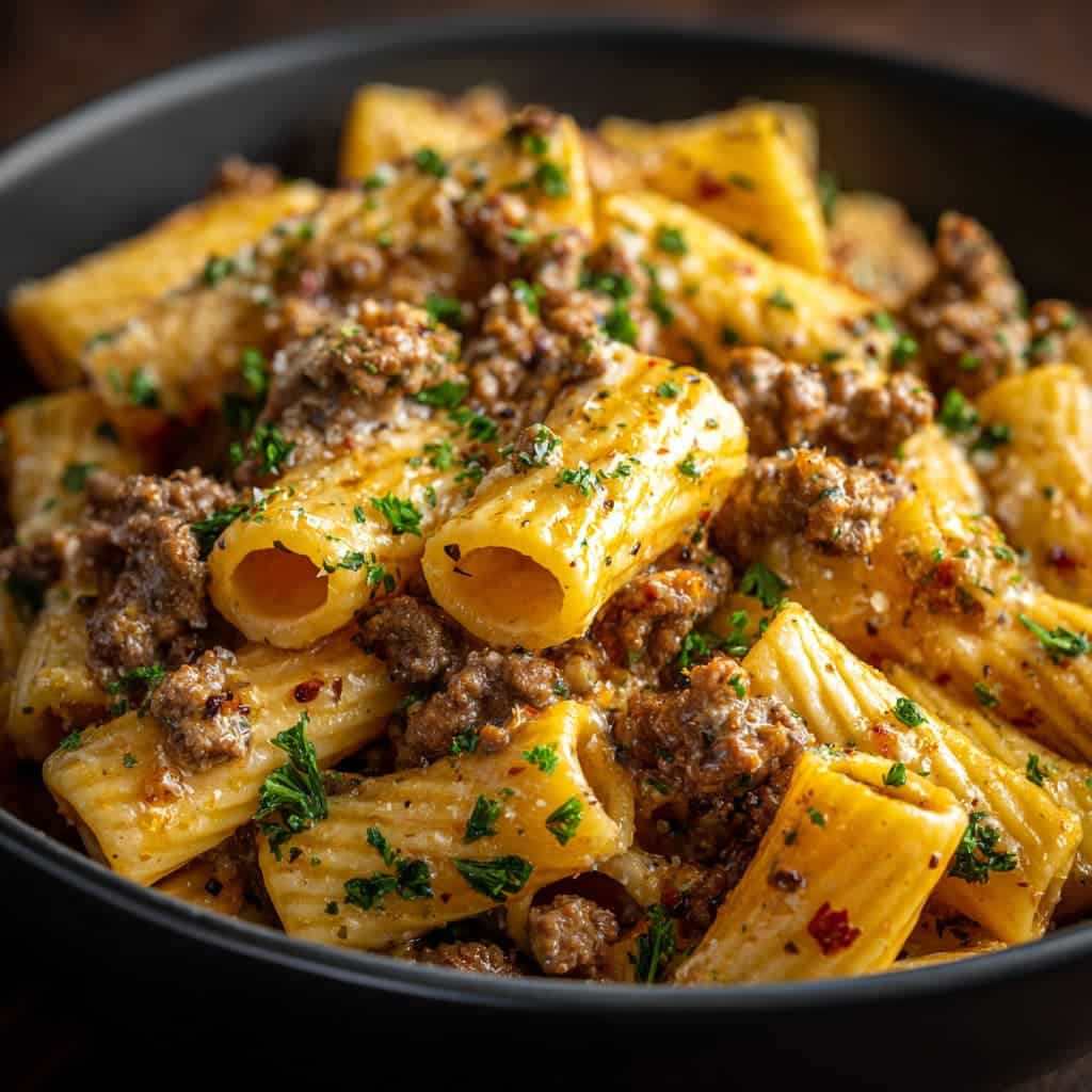 Beef With Pasta in Creamy Garlic Sauce: A Comforting Classic