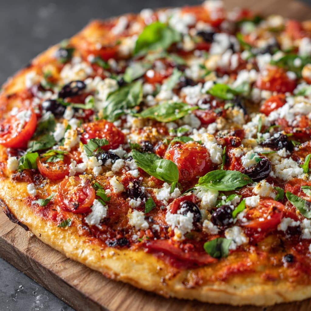 Mediterranean Pizza (Olives, Feta & Tomatoes): A Fresh and Flavorful Twist