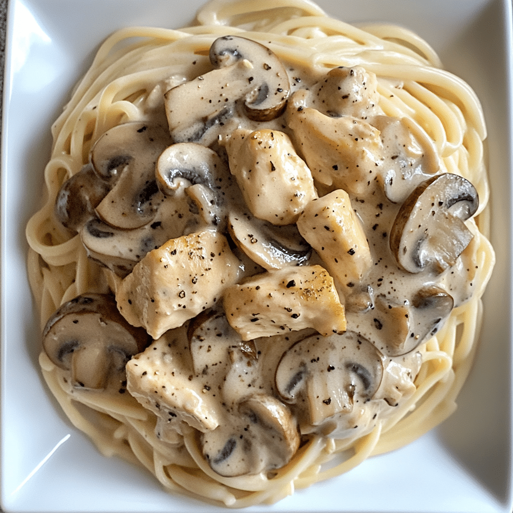 Creamy Chicken & Mushroom Spaghetti (Rich, Savory & Comforting)