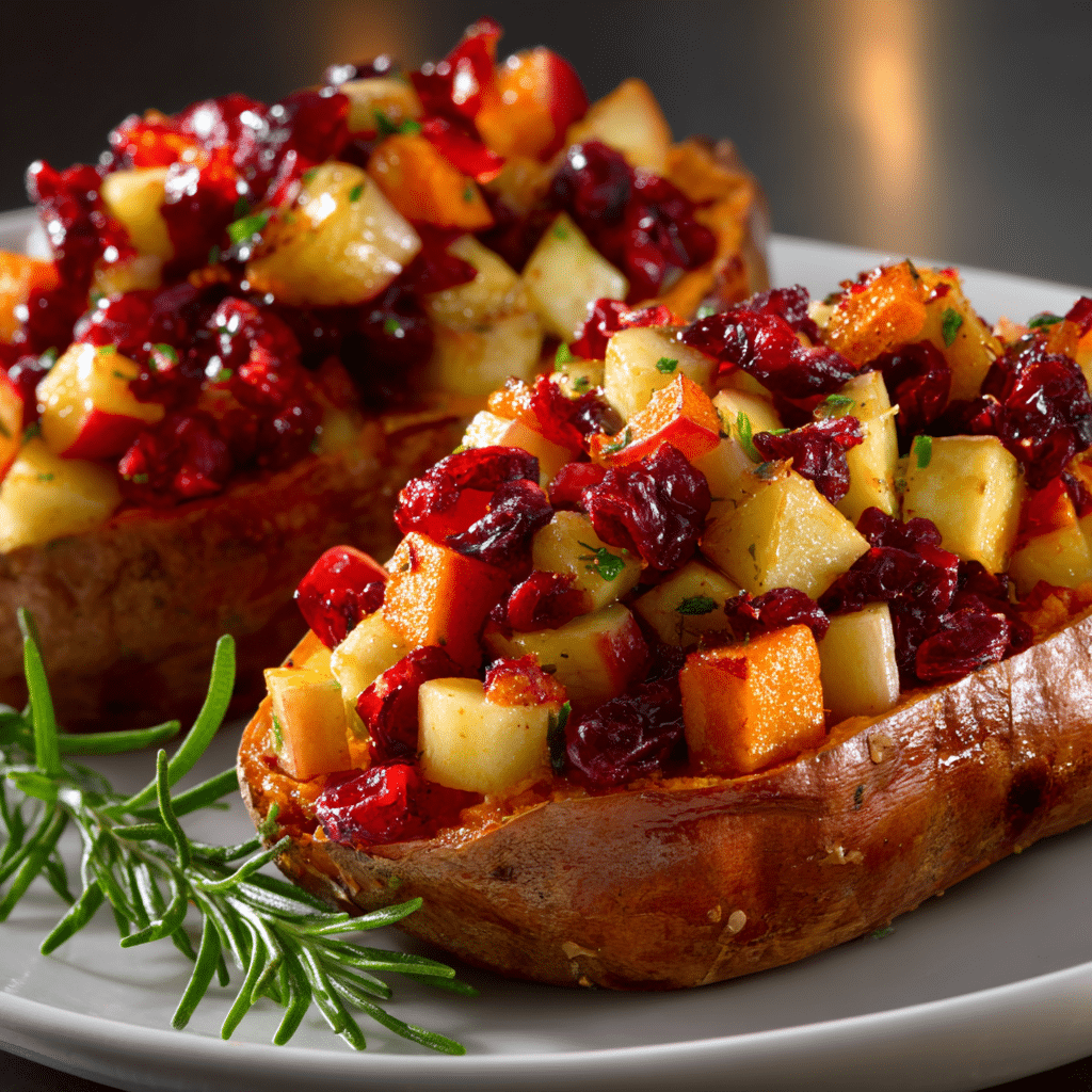 Cranberry Apple Twice-Baked Sweet Potatoes – A Festive and Flavorful Side Dish