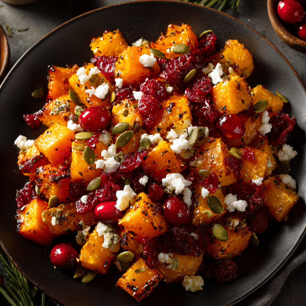 Crispy Honey-Roasted Butternut with Cranberries, Feta & Pumpkin Seeds