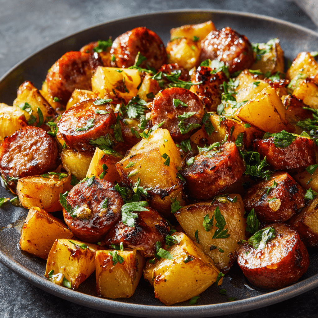 Honey Garlic Sausage Sweet Potatoes (Easy, Sweet & Savory One-Pan Dinner)