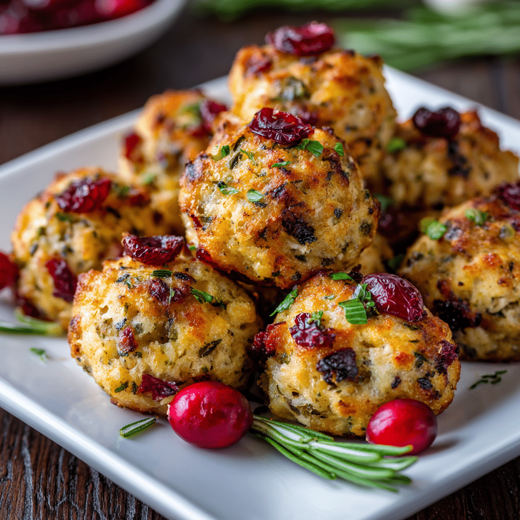 Cranberry & Turkey Stuffing Balls – Festive, Savory & Perfectly Snackable
