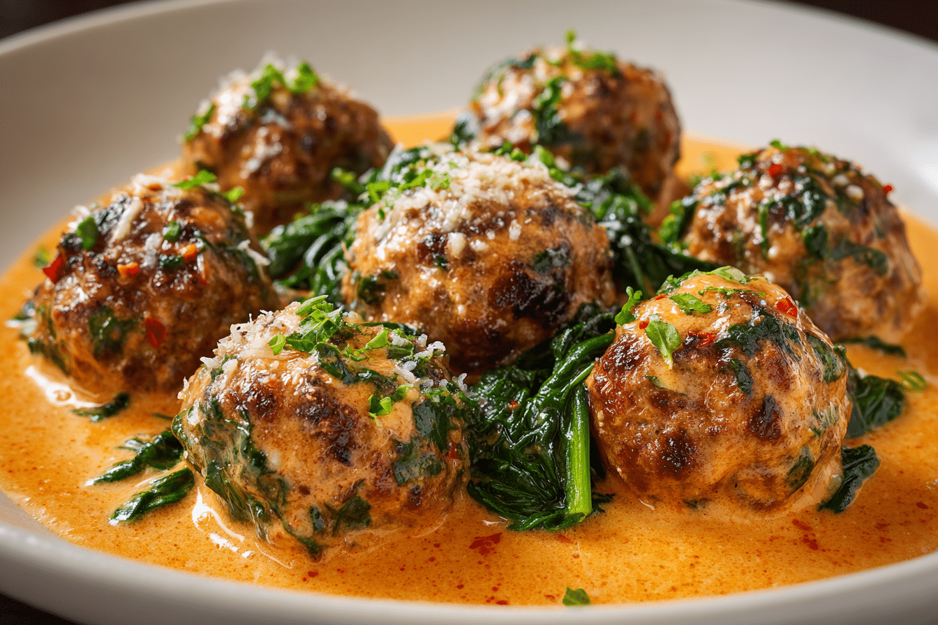 Creamy Tuscan Low Carb Meatballs – A Rich & Keto-Friendly Skillet Dinner