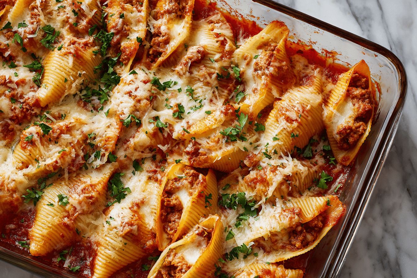 Creamy Ricotta Beef Stuffed Shells Pasta – A Cozy Baked Classic