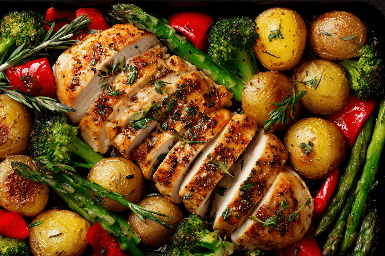 Sheet Pan Garlic Butter Chicken and Veggies – Easy One-Pan Weeknight Dinner