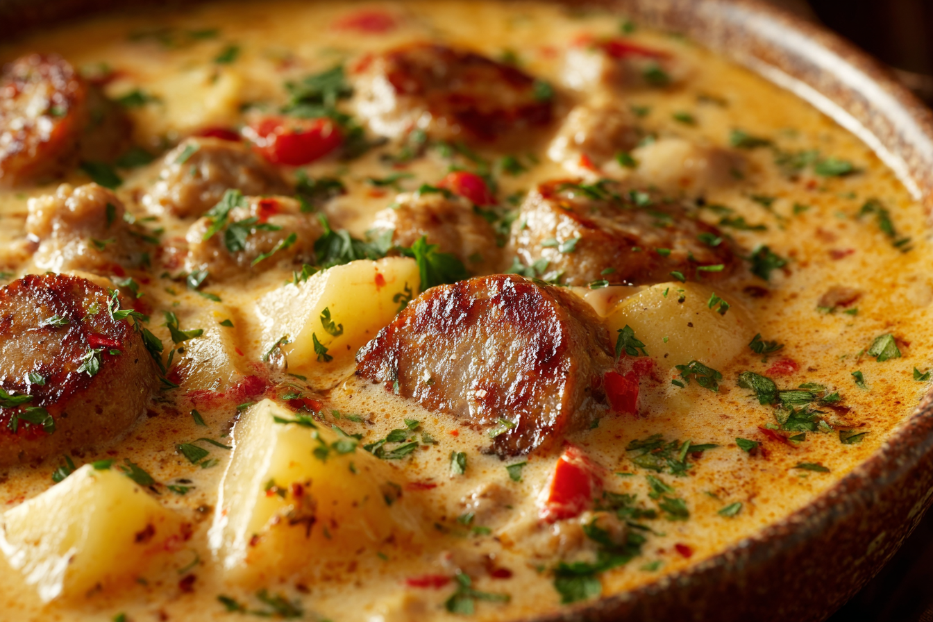 Creamy Cajun Potato Soup with Andouille Sausage: 7 Bold, Comforting Layers