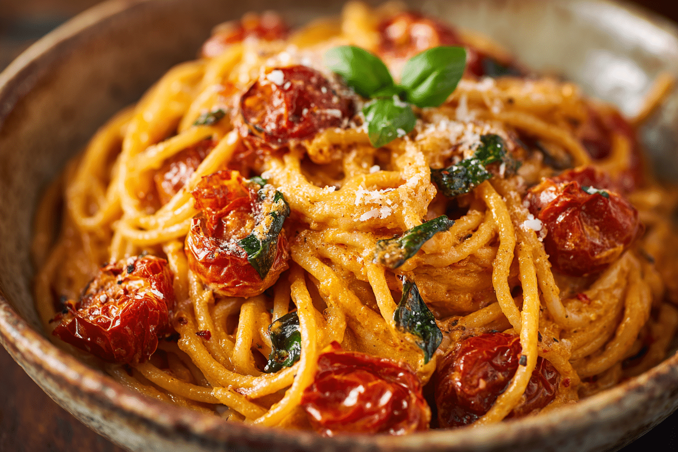 Roasted Tomato and Garlic Ricotta Pasta: One Creamy, Comforting Bowl Bursting with Bold, Slow-Roasted Flavor