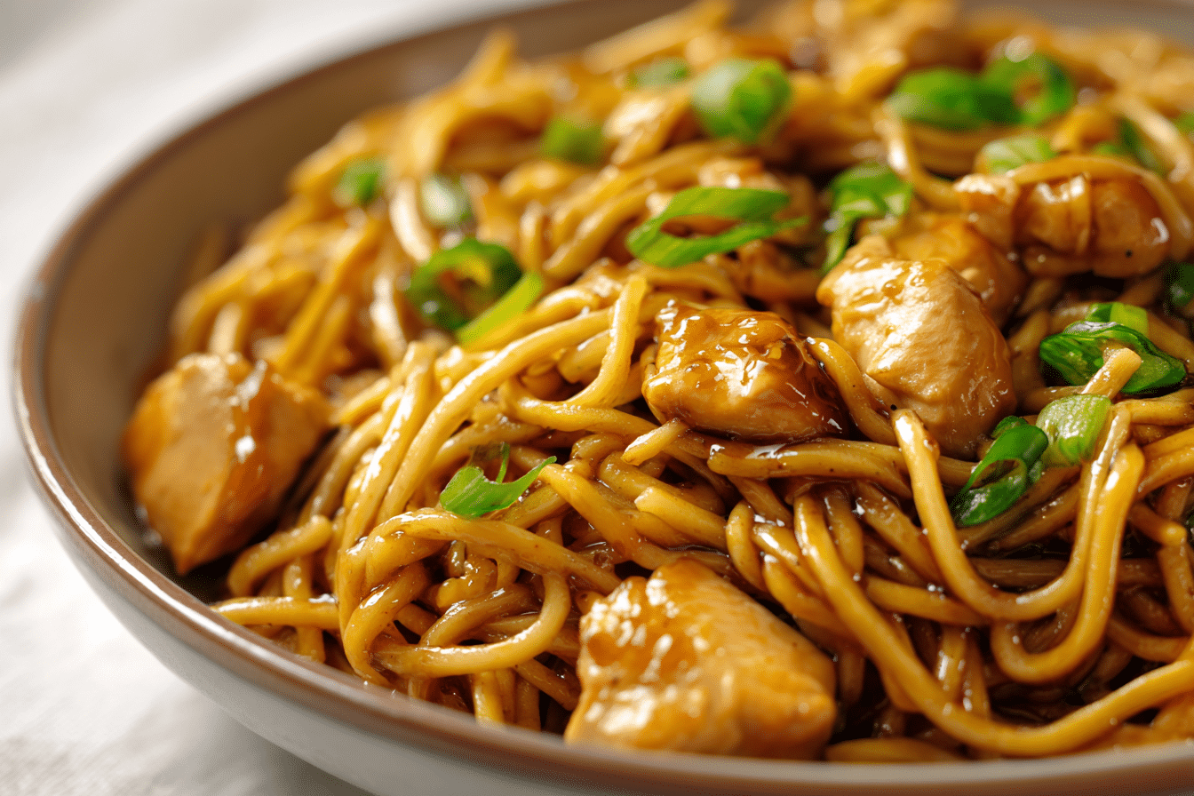 Sticky Garlic Chicken Noodles – Sweet, Savory & Slurp-Worthy