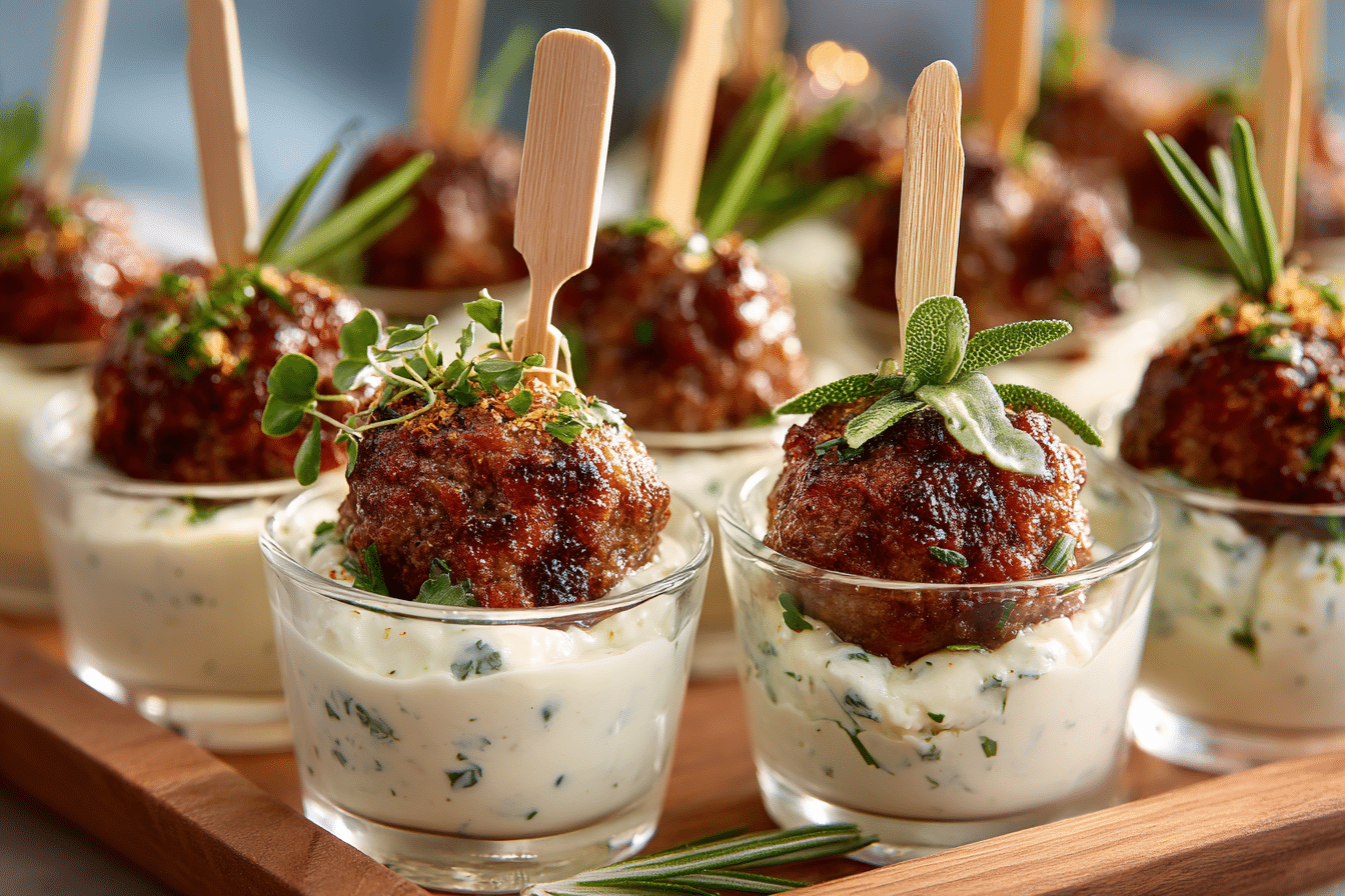Mini Greek Meatball Bites with Tzatziki: 35-Minute Flavor Bombs with Creamy Dip