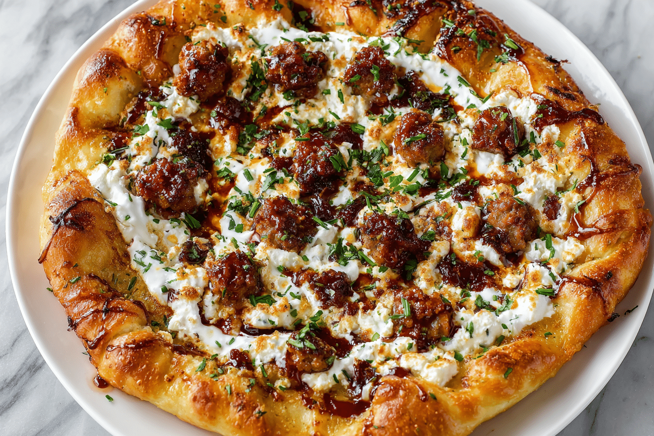 Sweet & Spicy Sausage Ricotta Honey Pizza: 20-Minute Crispy-Crust Explosion with Bold Contrast